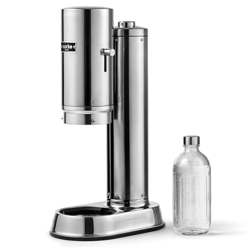 Image of Aarke Carbonator Pro, Sparkling Water Maker with 800ml Glass Bottle, Steel Finish