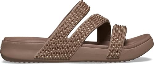 Image of Crocs Women's Getaway Strappy Sandals, Latte Gems, 8