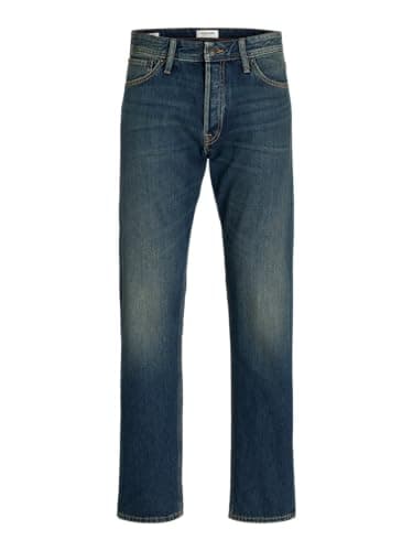 Image of JACK & JONES Mens Straight Jeans Blue Denim 32W / 32L