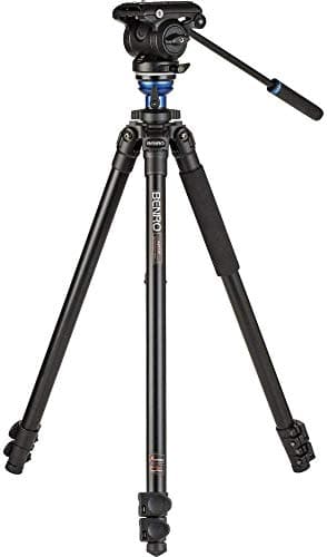 Image of Benro A2573F Aluminium Single Tube Tripod Flip Lock 3 Section S4PRO Video Head
