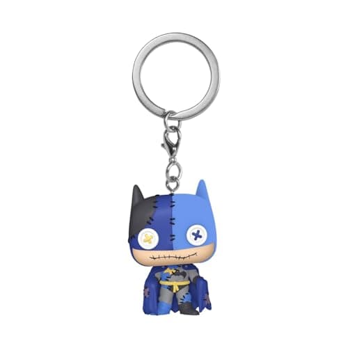 Image of Funko Pop! Keychain: Patchwork - Batman - DC Comics Novelty Keyring - Collectable Mini Figure - Stocking Filler - Gift Idea - Official Merchandise - Comic Books Fans - Backpack Decor