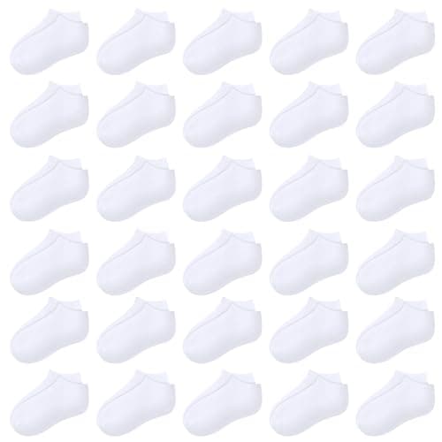 Image of GENTABY Kids Trainer Socks Toddler Boys Girls 30 Pairs Unisex Low Cut Athletic Black White Gray Ankle Running Sports for 1-2 Years