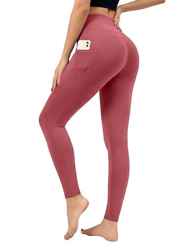 Image of Love My Fashions® Leggings for Women UK High Waist Tummy Control Gym Leggings with Pockets Ladies Tights for Workout Stretchy Buttery Soft Yoga Pants Pink