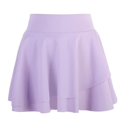 Image of Bezioner Tennis Skirt Girls Pleated Golf Skirts School Skater Skirt High Waist Skorts for Girls Purple M(6-7 Years,110-120 cm)