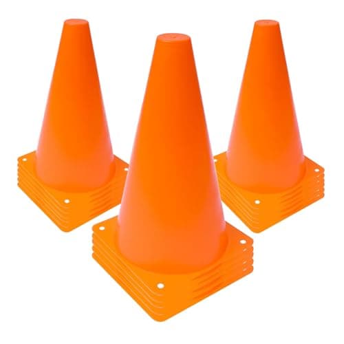 Image of MSYU 15 Pack Sports Training Cones, 23cm Plastic Traffic Marker Cones, Stackable Football Training Cones for Sports, Games, kids Home Fitness (Orange)