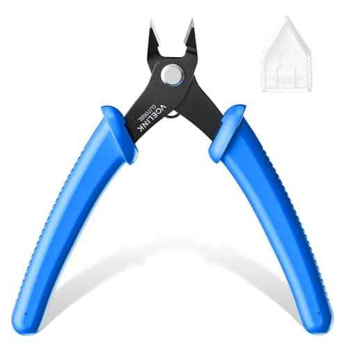 Image of VCELINK Premium Side Wire Cutter, Precision Flush Cutters, Small Cable Snips,Diagonal Pliers Ideal for Electronic Industry Repair, Jewelry Processing, DIY Model Making 129mm(5 inch),Blue