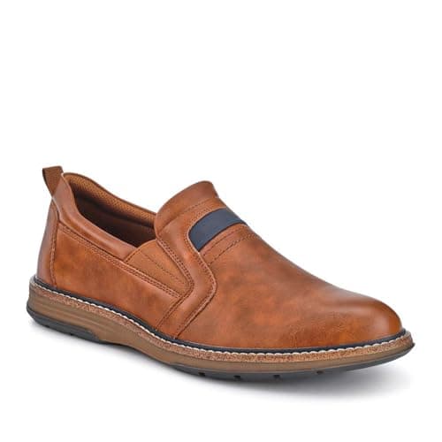 Image of Wide Fit Elasticated Slip-On Shoes - Tan Size 11