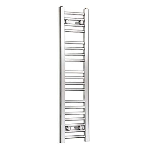 Image of Companyblue 200mm Wide Chrome Heated Towel Rail Radiator Flat Ladder for Stylish Bathroom (200 x 1000 mm)