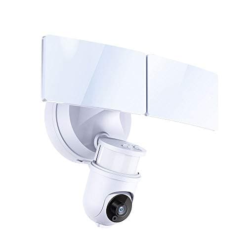 Image of ENERJ Outdoor Floodlight Camera, 1080P HD WiFi CCTV Security Camera Motion-Activated Security Cam with Two-Way Talk, Siren Alarm, IP65 Waterproof, Night Vision, Cloud Service (White)