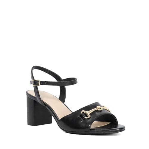Image of Dune London Ladies JAYAR Snaffle Trim Ankle Strap Open Toe Sandals Size UK 8 Block Heeled Sandals