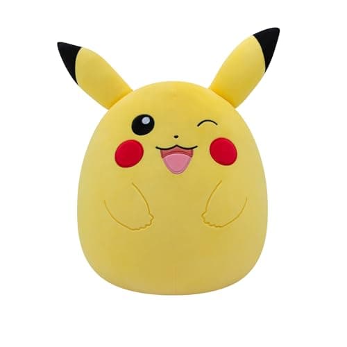 Image of Squishmallows Pokemon 14-Inch Winking Pikachu - Add Winking Pikachu to your Squad, Ultrasoft Stuffed Animal Jumbo Plush, Official Kelly Toy Plush, SQPK00042