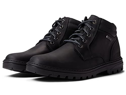Image of Rockport mens Weather Or Not Plain Toe Boot, Black Leather/Suede, 9