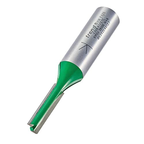 Image of Trend CraftPro Straight Two Flute Router Cutter Bit, 1/2 Inch Shank, 6.3mm Cut Diameter & 25.4mm Cut Length, Tungsten Carbide Tipped, C008X1/2TC