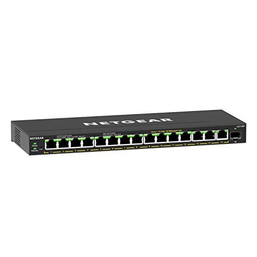 Image of NETGEAR 16-Port PoE Gigabit Ethernet Plus Switch (GS316EP) - Managed, with 15 x PoE+ @ 180W, 1 x 1G SFP Port, Desktop or Wall Mount