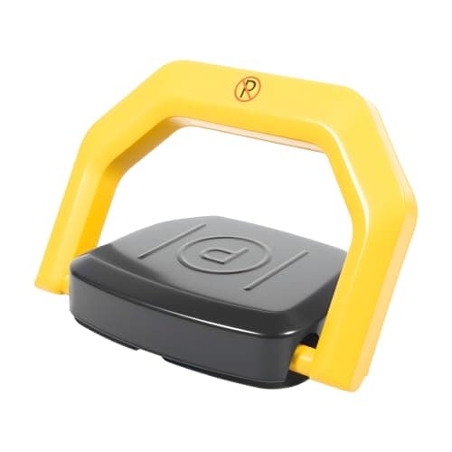 Image of Automatic Remote Control Parking Lock, 30M Remote Controlled Car Parking Space Lock, High Visibility Yellow Arched Lockable Car Parking Barrier, Folding Parking Bollards with 2 Remote Controller