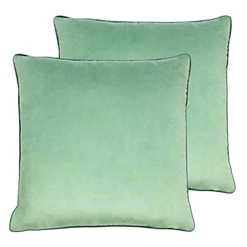 Image of Paoletti Meridian Twin Pack Polyester Filled Cushions, Mineral/Teal, 55 x 55 cm