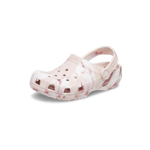 Image of Crocs Unisex-Child Classic Watercolor Marbled Clog K, Quartz/Multi, 1 Little Kid