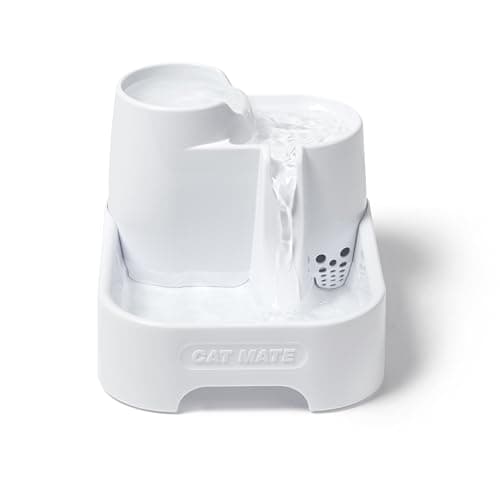 Image of Cat Mate Multi-Level Pet Water Fountain (335) - For Cats & Small Dogs, Quiet and Hygienic Drinking Fountain, 2 Litre Capacity, White