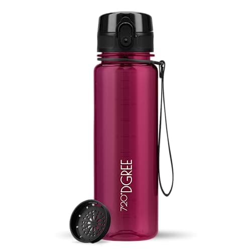 Image of 720°DGREE Water Bottle Kids 500ml “uberBottle“ crystalClear +Sieve - BPA-Free Tritan, Leakproof, Reusable Drinking Bottle - Waterbottle for Children, School, Playground, Boys, Girls, Handbag, Sport