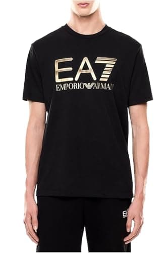 Image of EA7 Men's Big Logo T-Shirt, Black/Gold, S