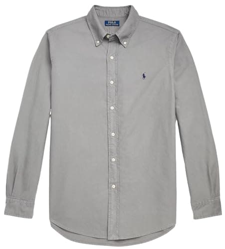 Image of Polo Ralph Lauren Mens Classic Long Sleeve Oxford Shirt, Ralph Lauren Grey., Large