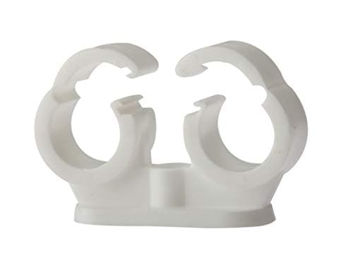 Image of ForgeFix Pipe Clip - Double Cliplock - 22mm - White - Box 50