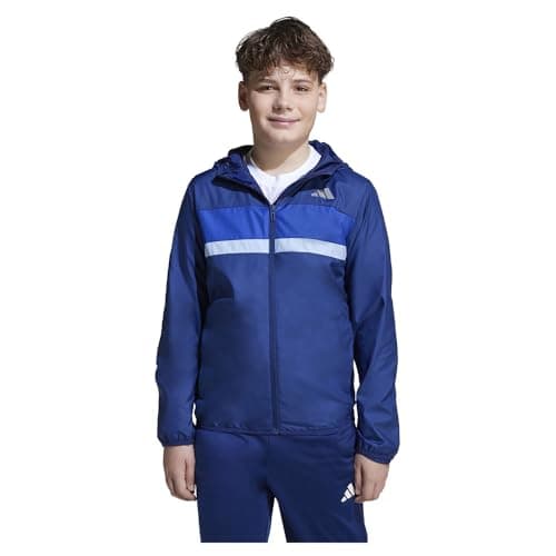 Image of adidas Unisex Kids TIBERIO WINDBREAKER, dark blue/team royal blue/glow blue, 13-14 Years