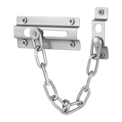 Image of Door Chain Lock | Internal Door Restrictor/Limiter | Security Chain Lock for Front Door or UPVC Doors | 1 Piece of Chrome Plated Steel Door Safety Chain with Complete Fittings