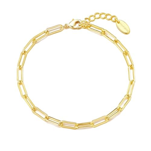 Image of Philip Jones 18k Gold Plated Small Link Paperclip Bracelet