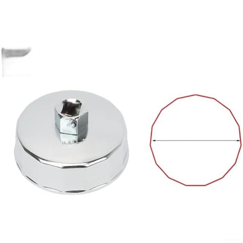 Image of Silver Oil Filter Wrench Cap Style Tool with 1/2 Inch Square Drive for Auto ATV UTV Engine Maintenance and Efficient Filter Removal(80-79mm/15P)