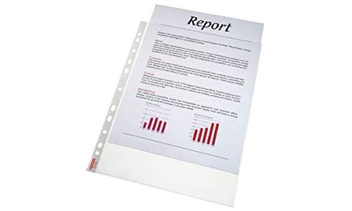 Image of Esselte Pocket Top Opening Embossed A4 Clear (Pack of 100) 23752