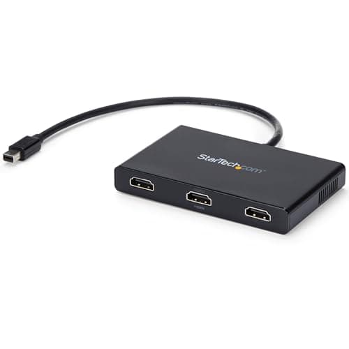 Image of StarTech.com 3-Port Multi Monitor Adapter - Mini DisplayPort to HDMI MST Hub - Triple 1080p/Dual 4K 30Hz - Video Splitter for Extended Desktop Mode on Windows Only - mDP 1.2 to 3x HDMI (MSTMDP123HD)
