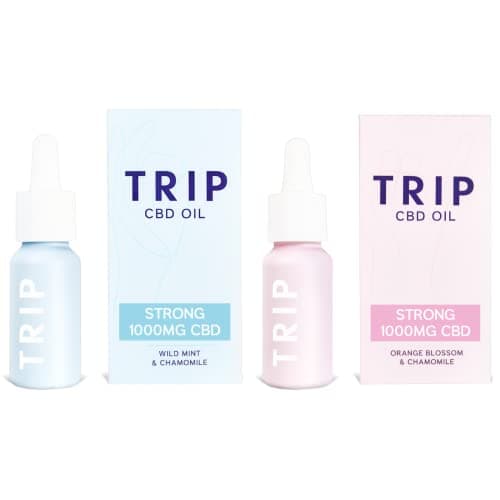 Image of Double Down CBD Oil Pack - TRIP CBD Oil 1000 mg: Orange Blossom (Pack of 1 x 15 ml) & Wild Mint (Pack of 1 x 15 ml)
