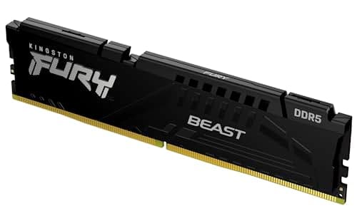 Image of Kingston FURY Beast Black DDR5 32GB 6000MT/s CL36 DIMM Desktop Gaming Memory Single Module AMD EXPO and Intel XMP - KF560C36BBE-32