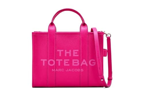 Image of Marc Jacobs womens The Leather Medium Tote Bag, Hot Pink, One Size