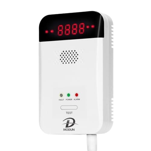 Image of D MODUN Gas Detector Alarm, Natural Gas|LPG|City Coal Gas Leak Detector, Plug-in Gas Monitor with Sound Alarm and LED Display, Methane Propane Butane Combustible Gas Alarms for Kitchen RV Garage
