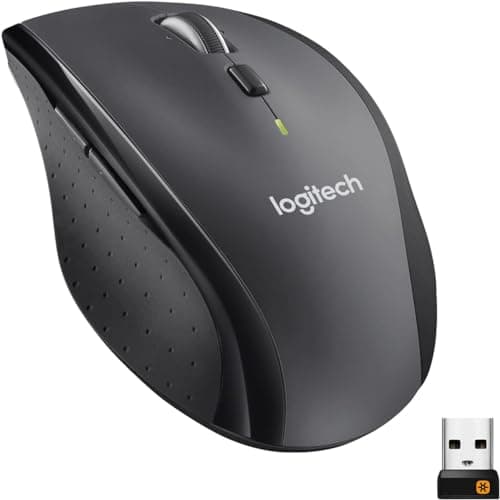 Image of Logitech M705 Marathon Wireless Mouse, 2.4 GHz USB Unifying Receiver, BLACK (Renewed)