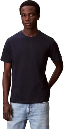Image of Calvin Klein Jeans Men's SS Classic Monogram TEE LV04RD254G Tees, Blue (Dark Sapphire), S