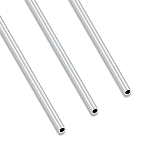 Image of iMeistek 6063 Aluminium Round Tube, 250mm Length 5mm OD 3mm ID Seamless Straight Round Tubing for Industrial, Decorative, Architectural (3PCS)
