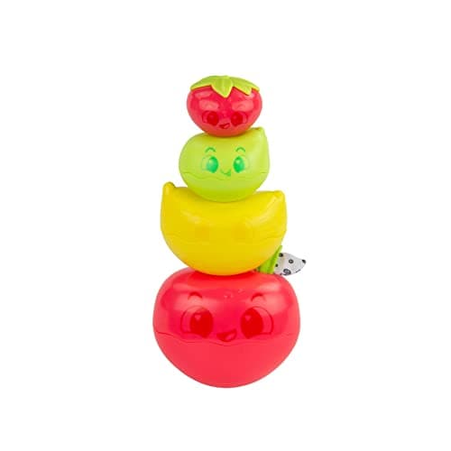 Image of Lamaze Stack and Nest Fruit Pals, Stacking Toy, Newborn Baby Toy, Sensory Toy for Babies with Colours and Sounds, Development Toy for Boys and Girls Aged 12 Months +