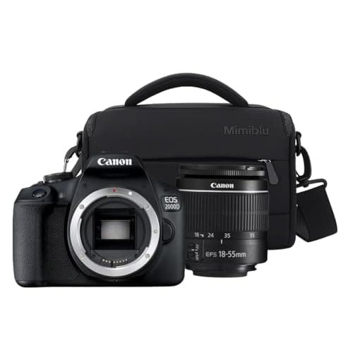 Image of MIMIBLU Camera Bag + 2000D DSLR Camera + 18-55 III Lens Black, 24.1 MP APS-C Sensor, Wi-Fi & NFC, Full HD Recording + 2 Year Warranty