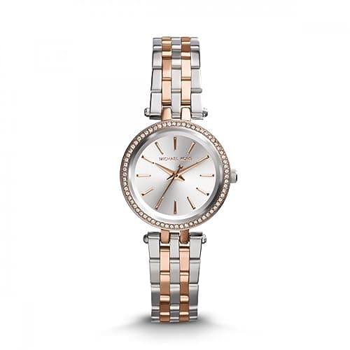 Image of Michael Kors Petite Darci Analogue Quartz Watch with Silver & Rose Gold Tone Stainless Steel Strap for Women MK3298
