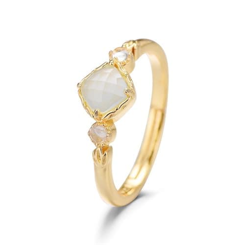 Image of GleaMora Vintage Opal Rings For Women Gold Silver Ring Wedding Ring Light Luxury Ins Style Ring Personalized Jewelry Gift
