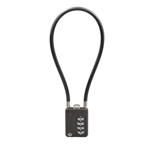 Image of SISAV 4 Digit Cable Combination Lock 11.8 inches Bold Cable for School Gym Locker,Helmet,Filing Cabinets,Toolbox,Luggage Suitcase,knapsack,Gun Black