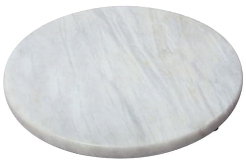 Image of Premier Housewares Sunny White Marble Round Chopping Board Durable, Easy-to-Clean Kitchen Essential For Daily Use Chopping Boards Round Chopping Board, 30cm x 3 cm x 30cm