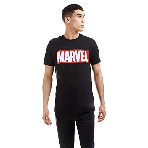 Image of Marvel Men's Marvel Comics Core Logo P/O Hoodie, Black, XL UK