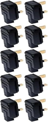Image of Permaplug Rubber Plugs 3-Pin 13A Black Pack of 10