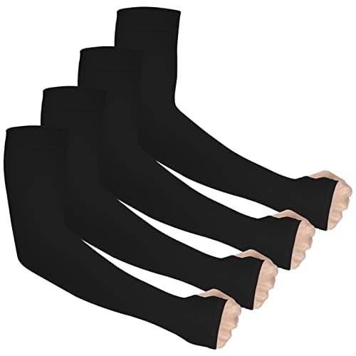 Image of Ouligay 4 Pairs UV Protection Cooling Arm Sleeves for Women And Men Compression Arm Sleeve UPF 50 Sun Sleeves With Thumb Hole Tattoo Cover Up Sports Sleeve For Cycling Driving Golf Hiking