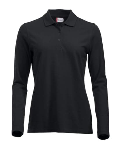 Image of CliQue Women's Clique Classic Long Sleeved Womens Marion Polo Shirt, Black, XS UK