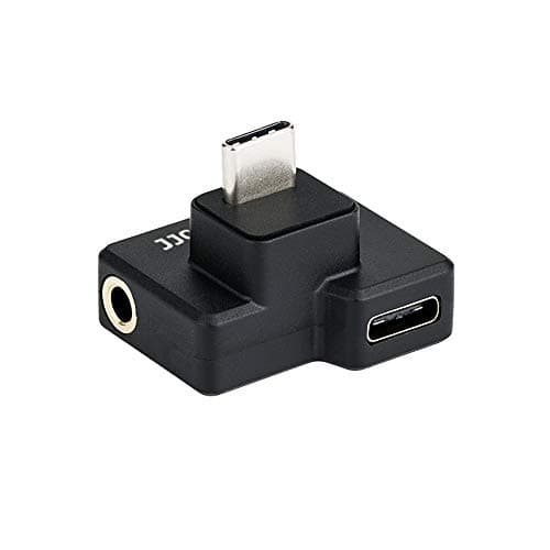 Image of JJC 3.5mm USB-C Microphone Mic Adapter for DJI Osmo Action Camera, Charging Audio Adapter External 3.5mm Mic Mount for TRS Plug, Type C Port for Charging and Data Transmission